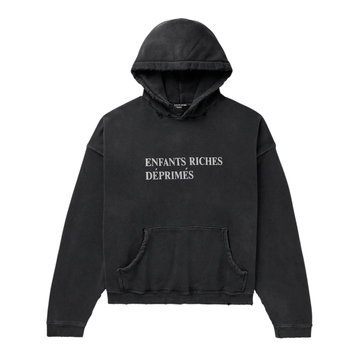 ERD Distressed Logo Hoodie Black