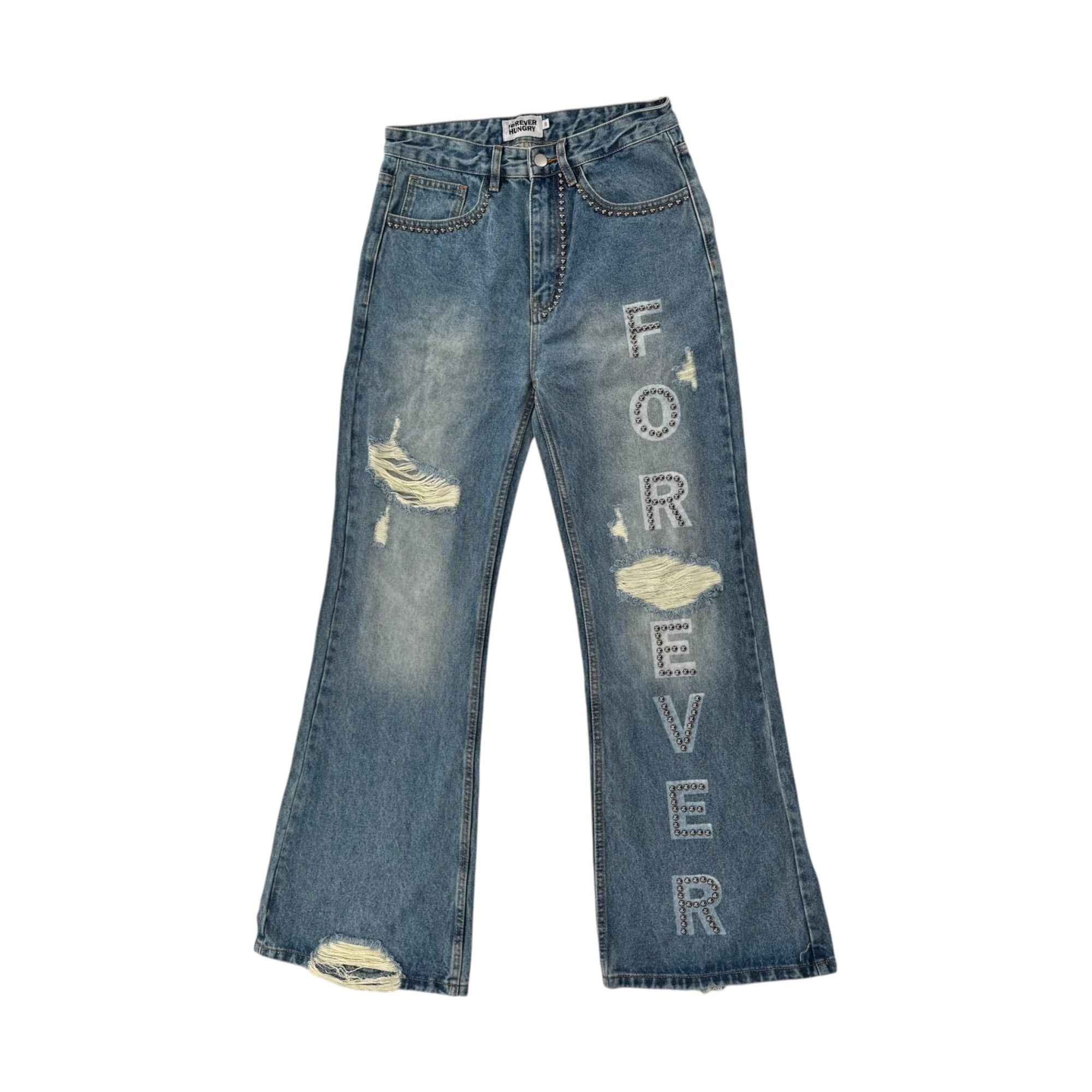 Forever Hungry Blue Flare Jeans