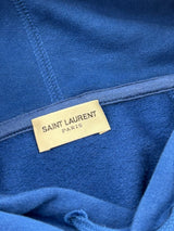 Saint Laurent Logo Hoodie Blue