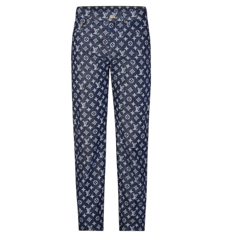 Louis Vuitton Kim Jones Monogram Denim Jeans Blue