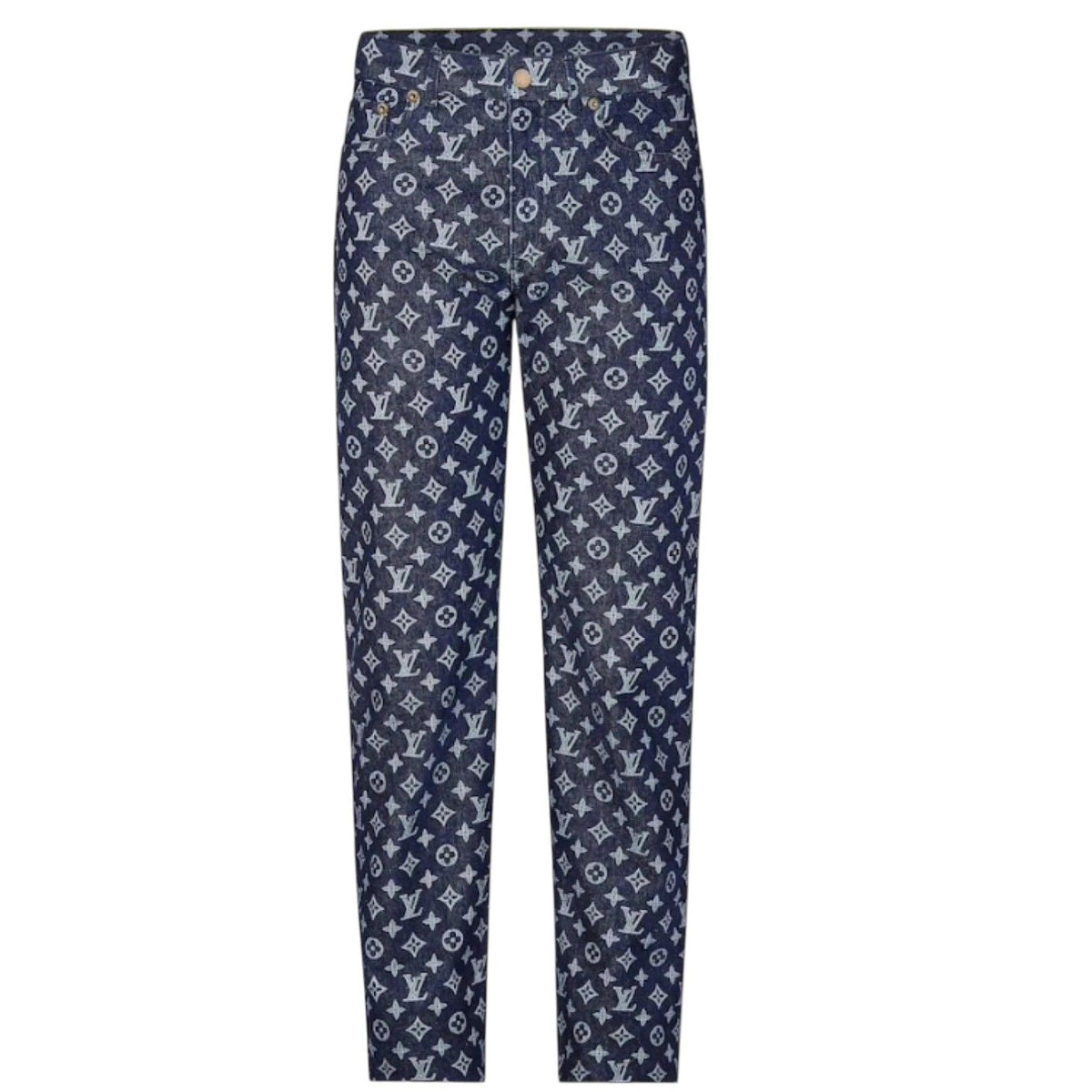Louis Vuitton Kim Jones Monogram Denim Jeans Blue