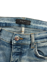 Amiri Staggered Logo Distressed Jeans