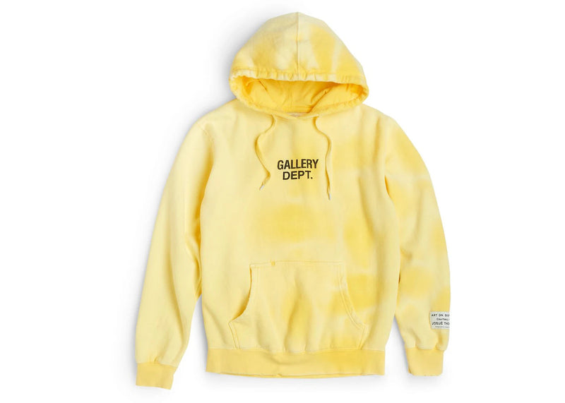 Gallery Dept. Sunfaded Centered Logo Hoodie Yellow
