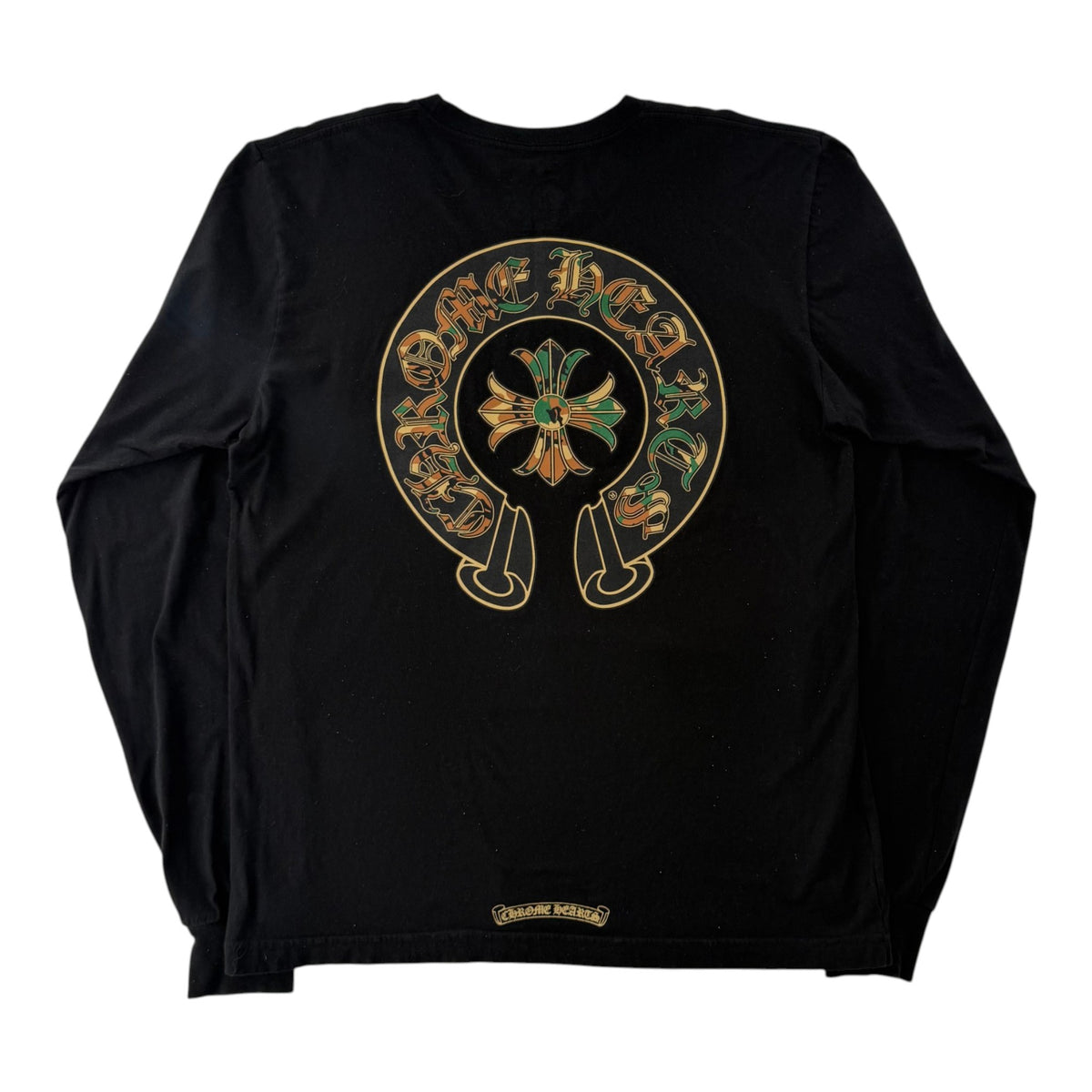 Chrome Hearts Camouflage Cemetery Cross Long Sleeve Pocket Shirt Black