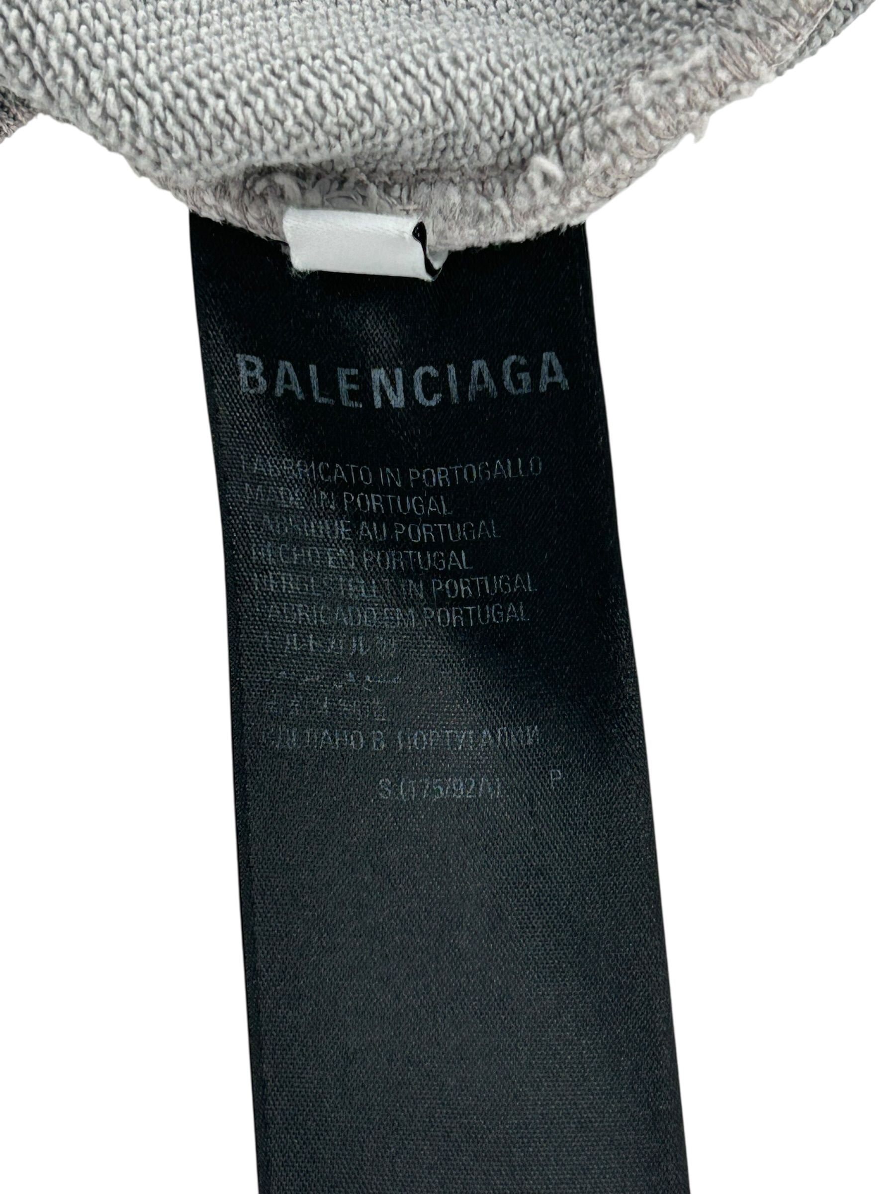 Balenciaga Grey Embroidered Hoodie