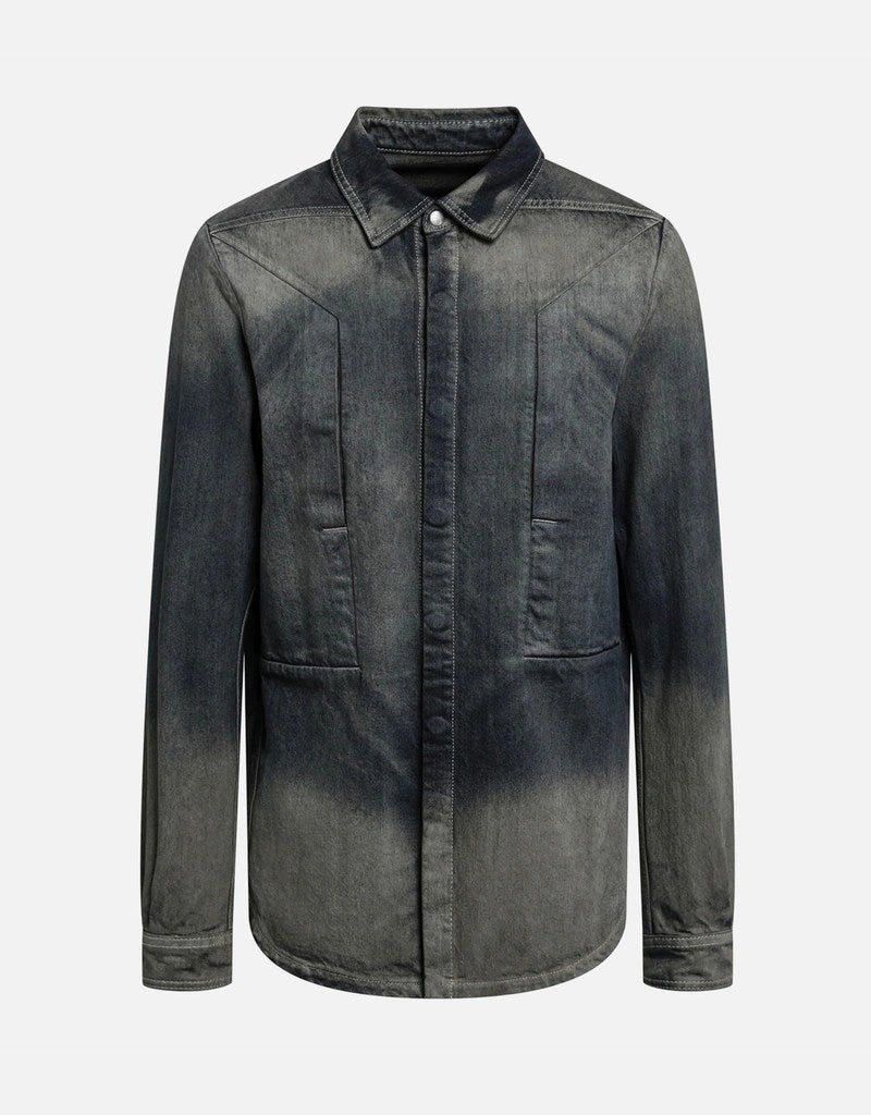 Rick Owens Fogpocket Denim Outershirt Darkdust