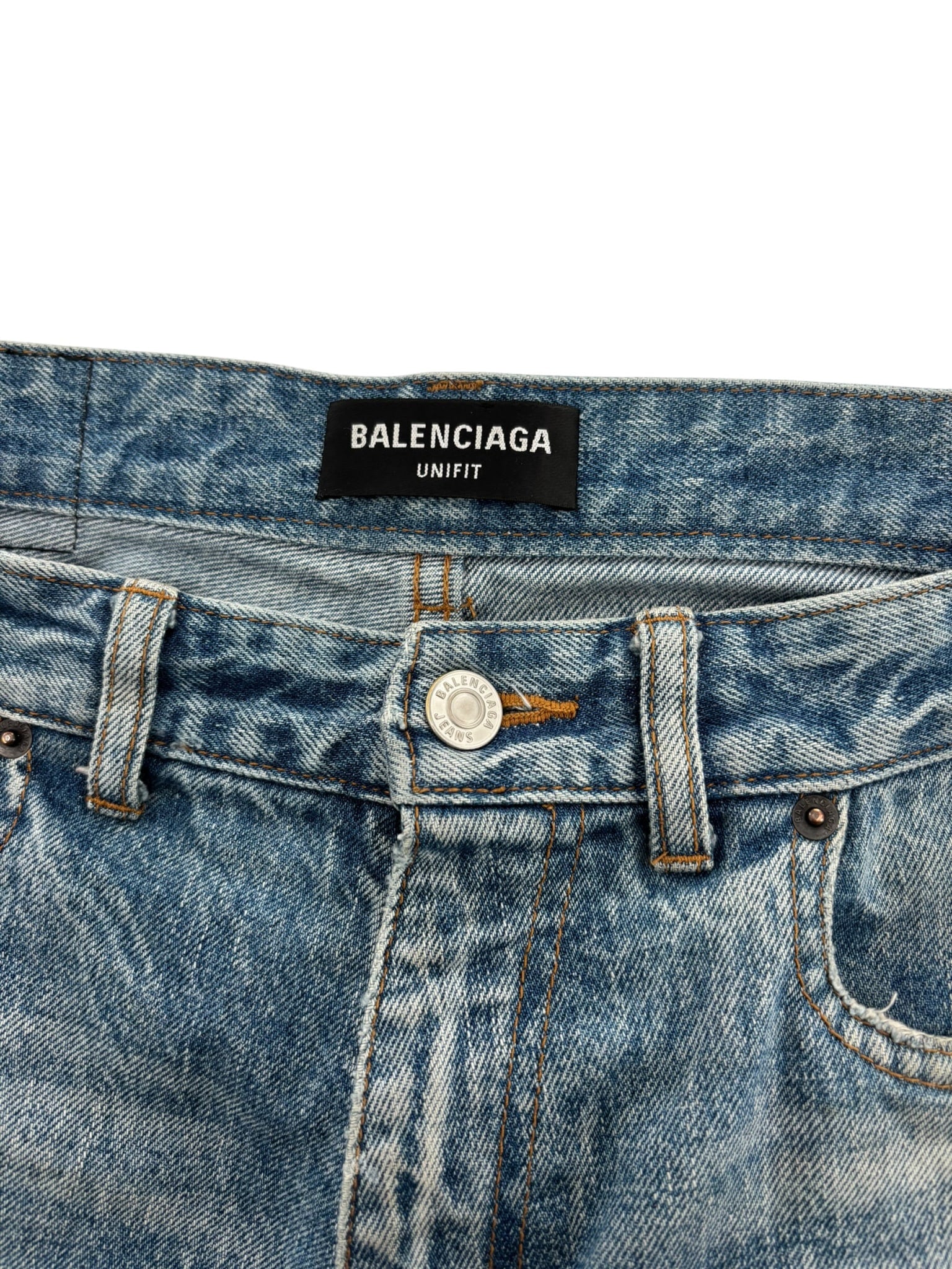 Balenciaga Destroyed Skater Jeans Blue