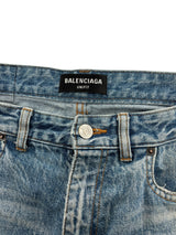Balenciaga Destroyed Skater Jeans Blue