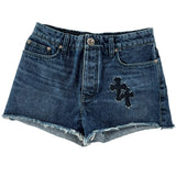 Chrome Hearts 12 Patch Denim Shorts Blue