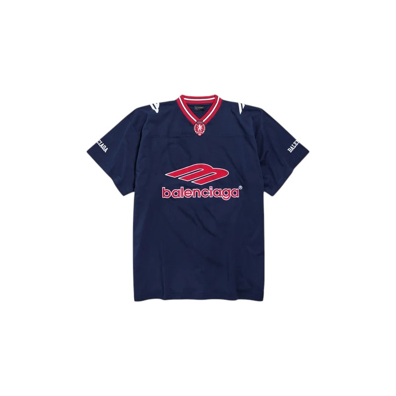 Balenciaga 3b Football V-neck Shirt Oversized Dark Navy