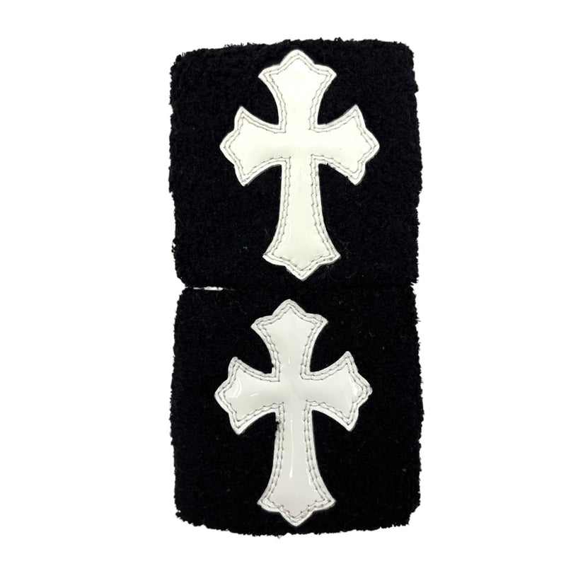 Chrome Hearts Patent Leather Patch Wristbands Black