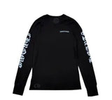 Chrome Hearts Blue Scroll Logo Thermal Long Sleeve Tee Black