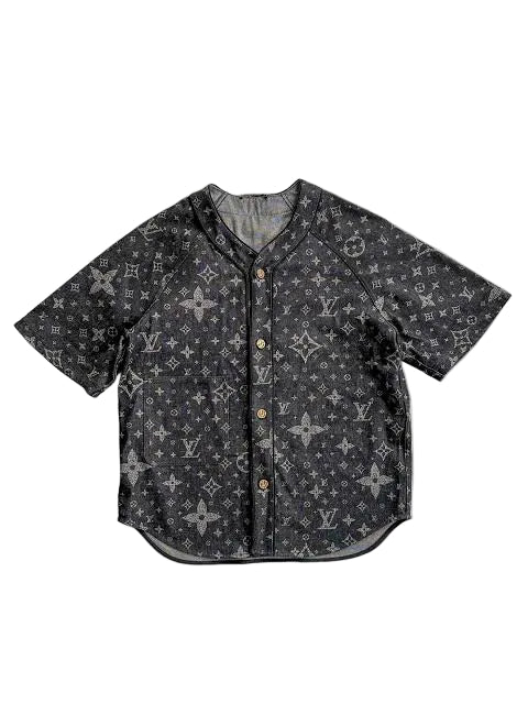 Louis Vuitton Monogram Denim Baseball Jersey Black