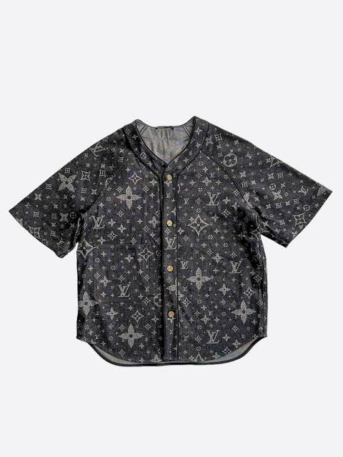 Louis Vuitton Monogram Denim Baseball Jersey Black