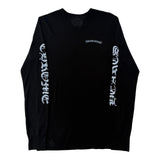 Chrome Hearts Blue Scroll Logo Thermal Long Sleeve Tee Black
