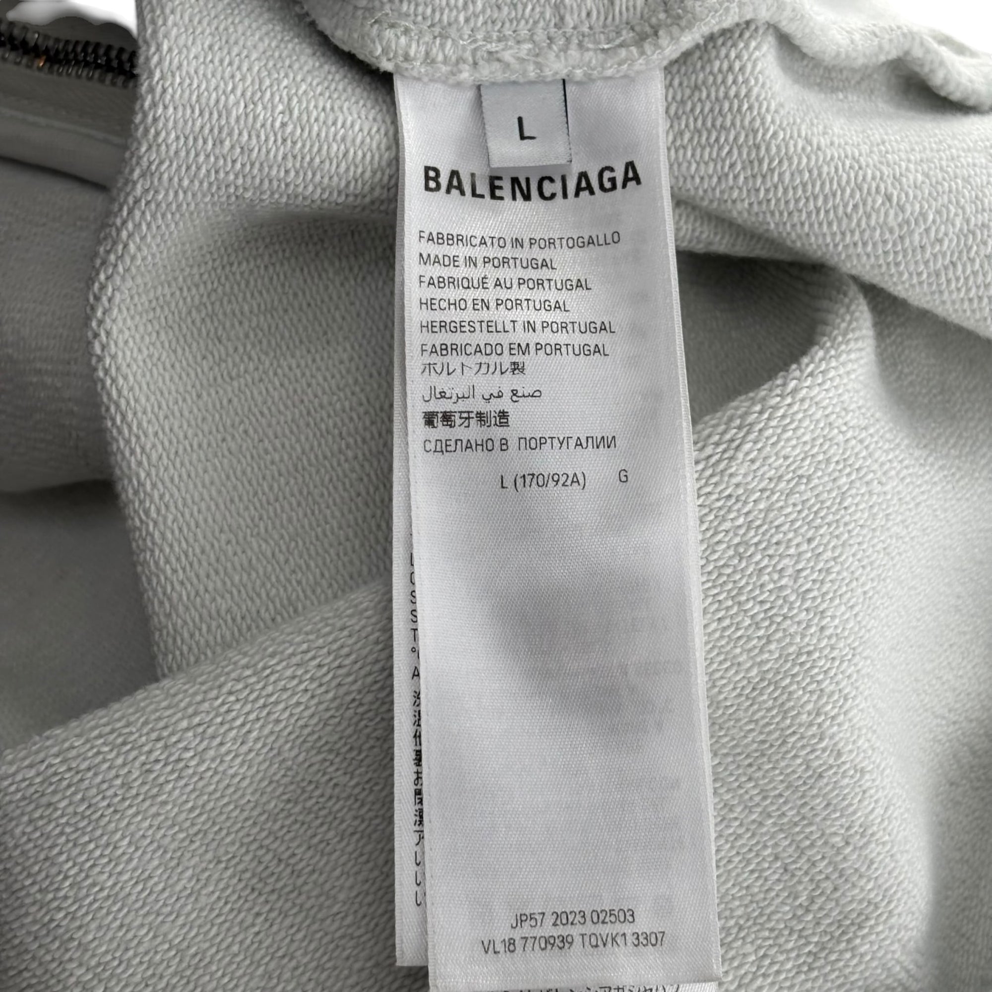 Balenciaga Tattoo Zip Up Hoodie White