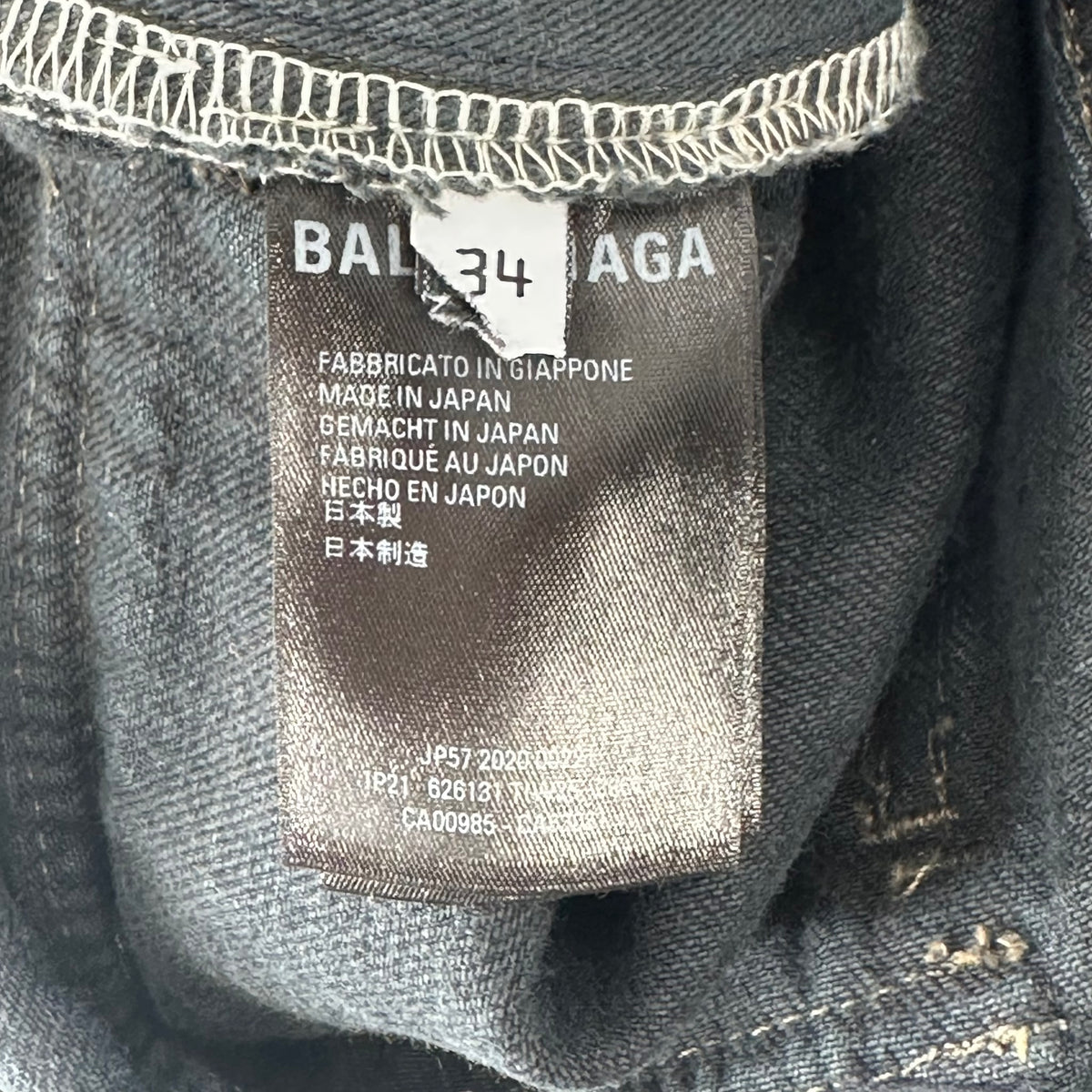 Balenciaga Wide Leg Cargo Jeans Black