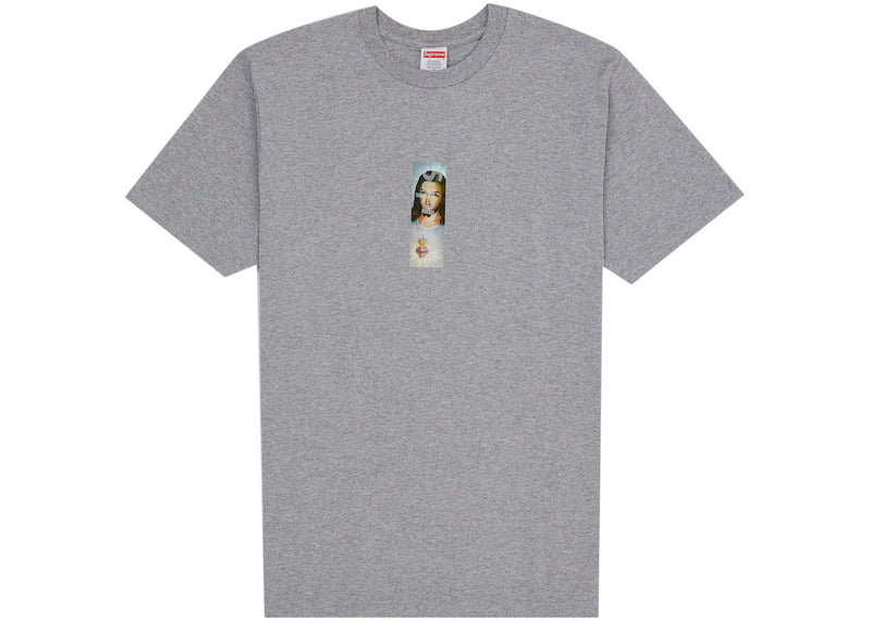 Supreme Prayer Card Box Logo Tee Heather Grey