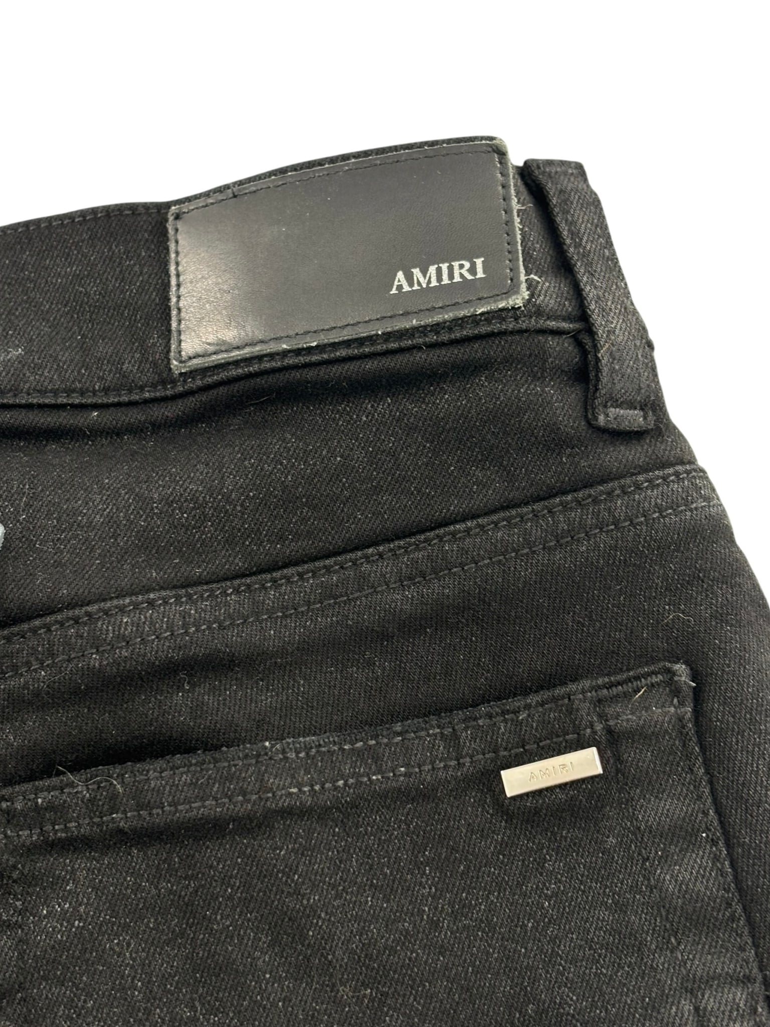 Amiri Mx1 Waxed Ribbed Denim Black