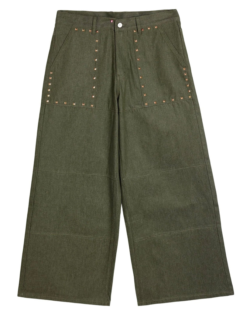 Cactus Valley Studded Fatigue Pants Green