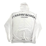 Chrome Hearts T-Logo Script Letters Zip Up Hoodie White