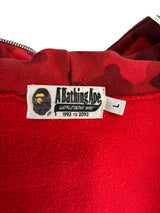 BAPE Color Camo Shark Full Zip Hoodie Red