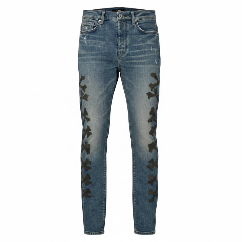 Amiri Camouflage Bone Distressed Jeans