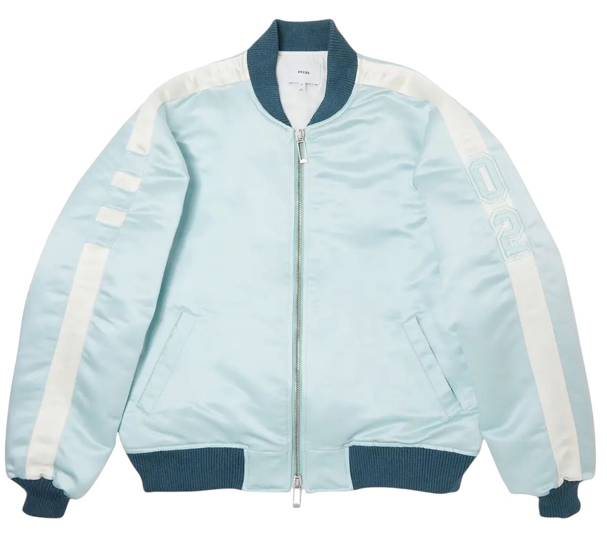 Rhude Satin Bomber Jacket 'Teal'