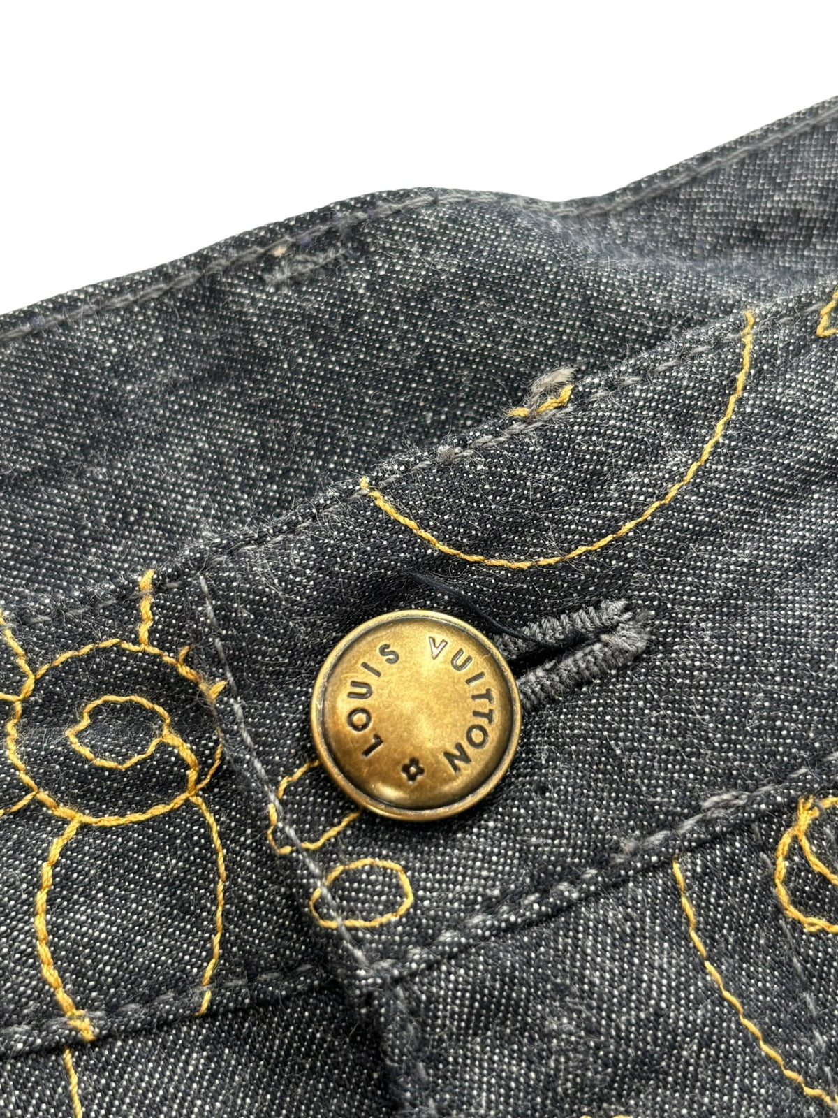 Louis Vuitton Arabesque Embroidered Denim Blue