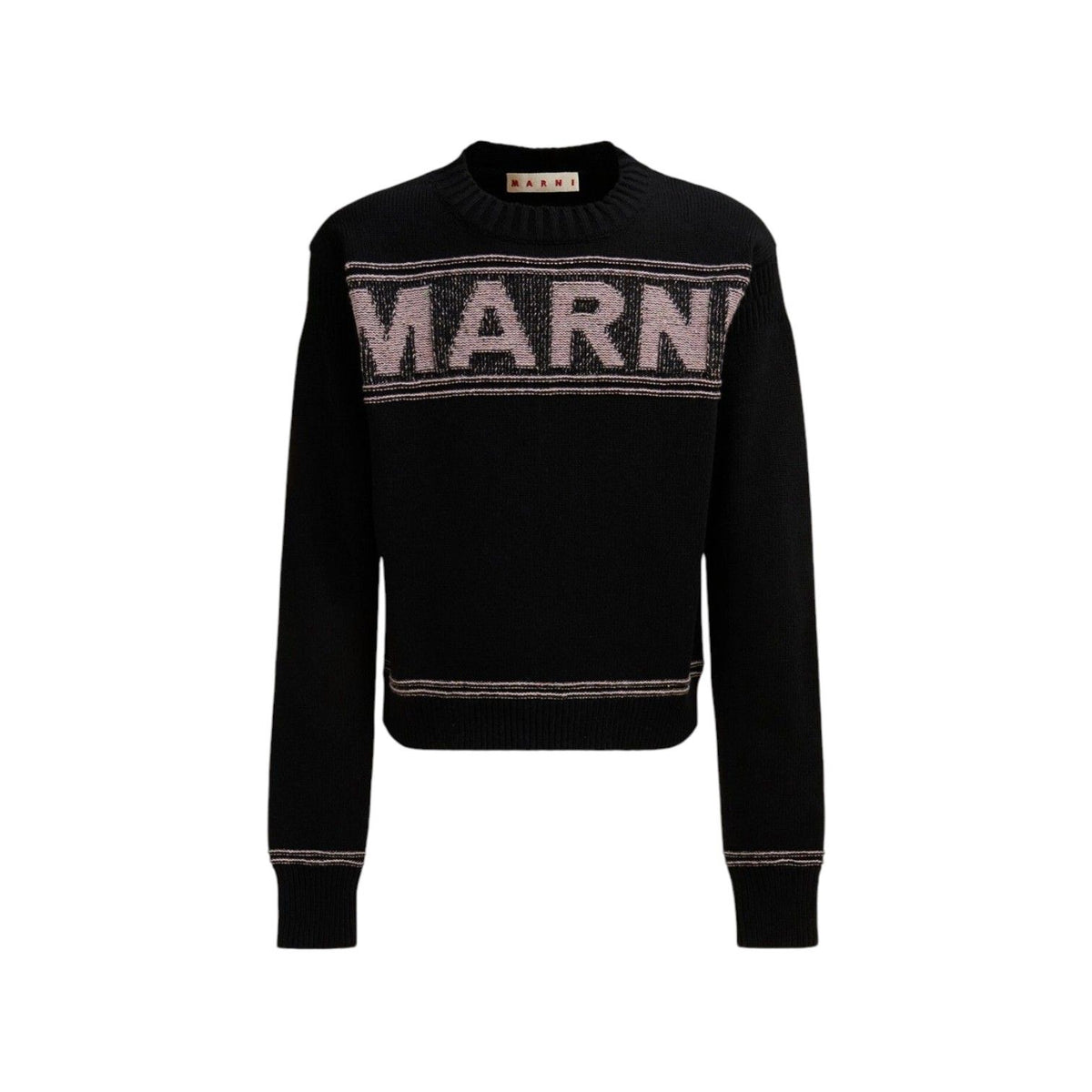 Marni Intarsia Wool Sweater Black