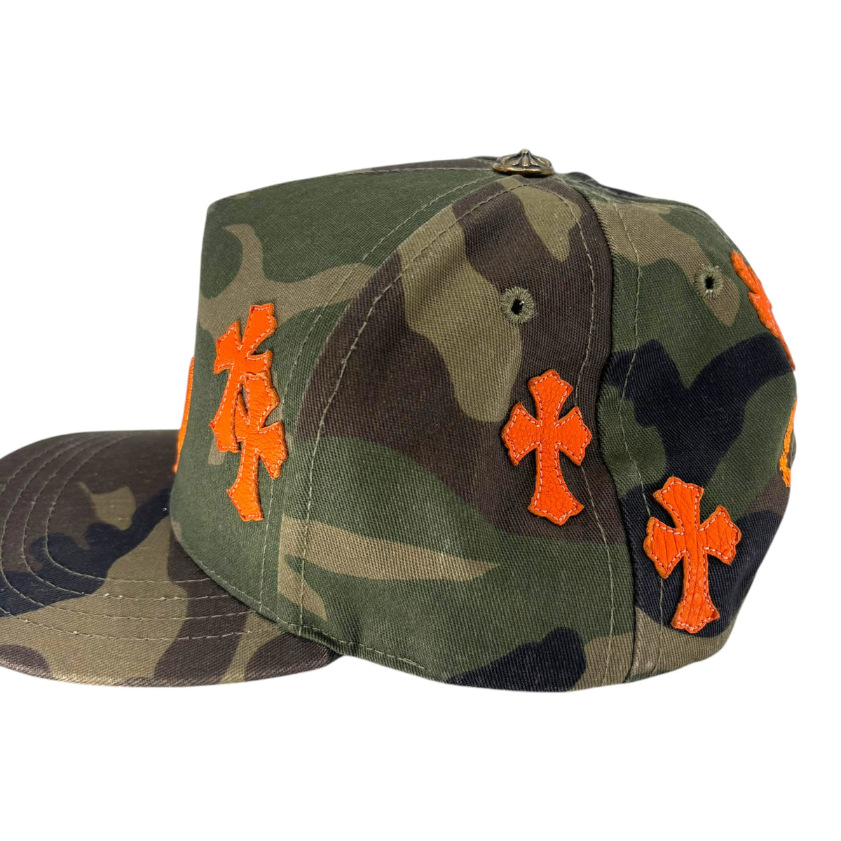 Chrome Hearts Cross Patch Camo Orange Baseball Hat