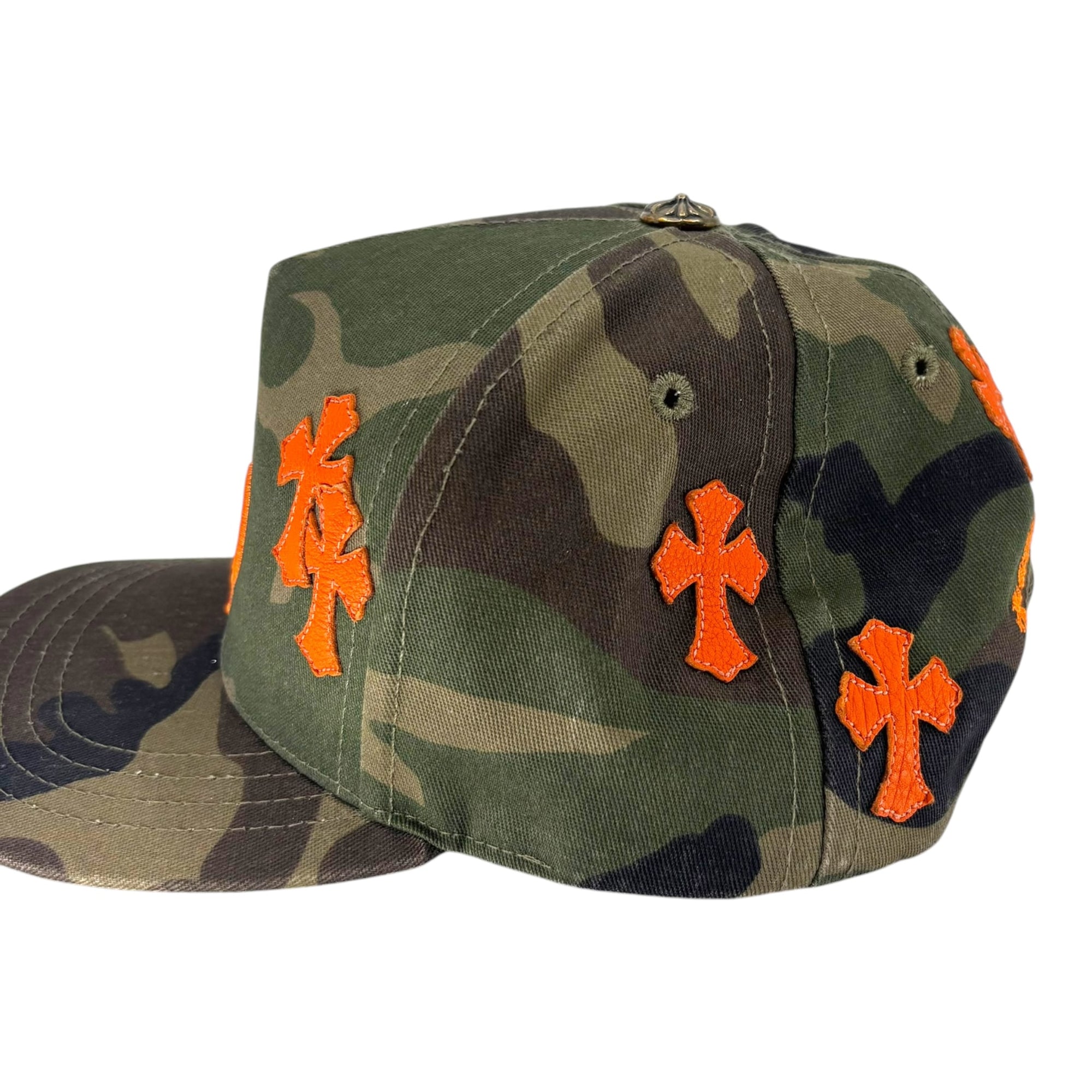 Chrome Hearts Cross Patch Camo Orange Baseball Hat