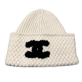 Chanel Knit CC Logo Cashmere Beanie
