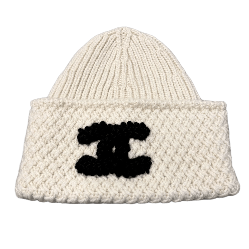 Chanel Knit CC Logo Cashmere Beanie