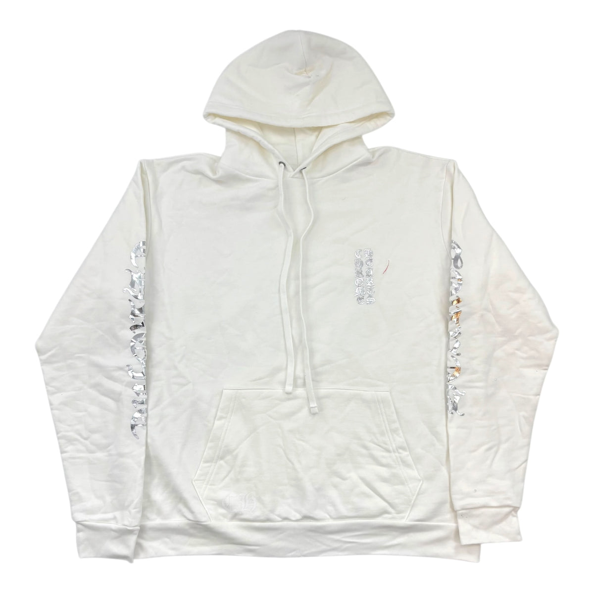 Chrome Hearts Vertical Logo Hoodie White & Silver