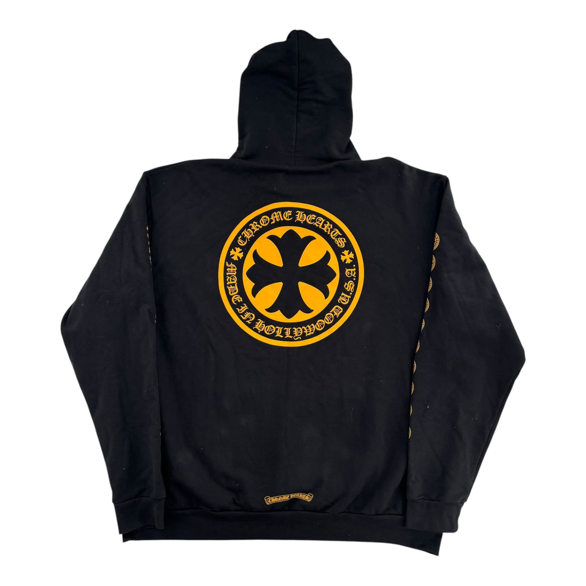 Chrome Hearts Hollywood Plus Logo Hoodie Black & Yellow