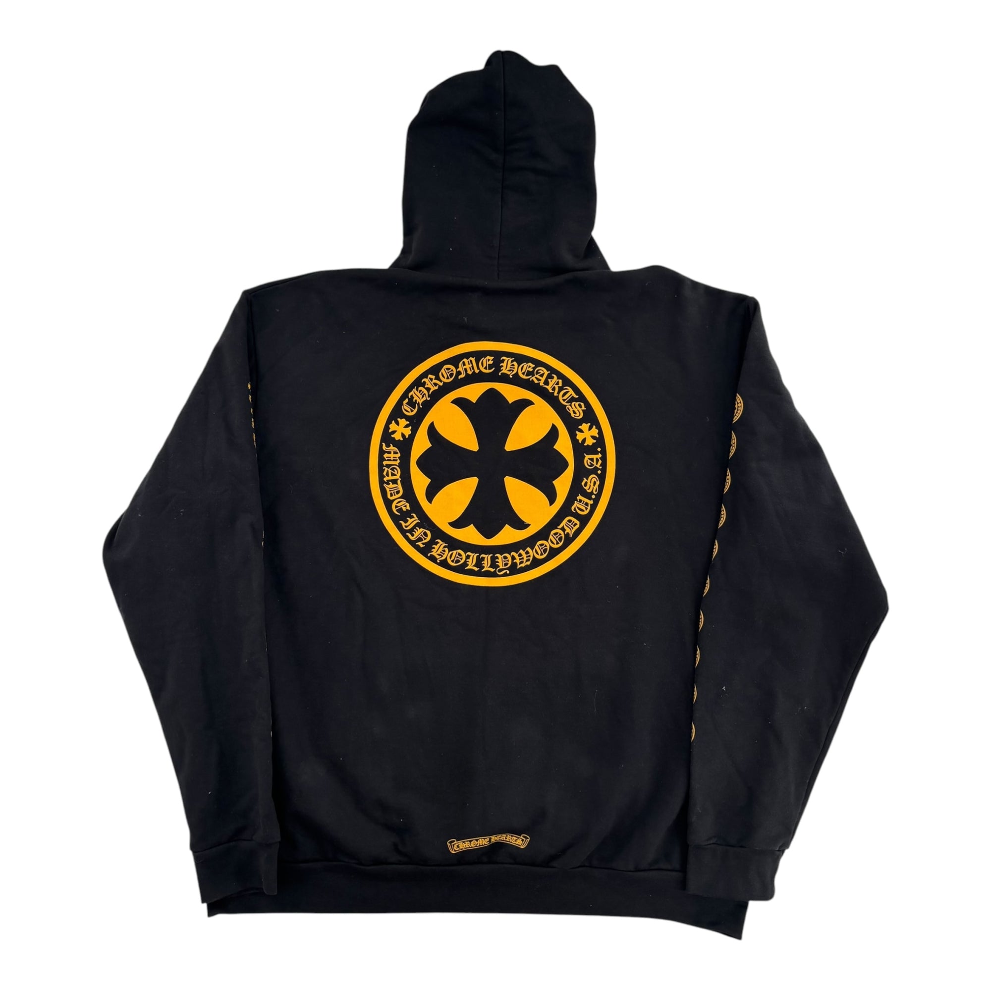 Chrome Hearts Hollywood Plus Logo Hoodie Black & Yellow
