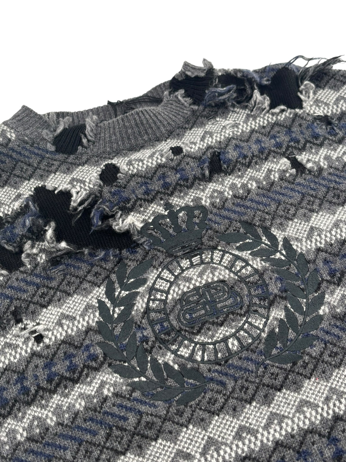Balenciaga Distressed Sweater Black