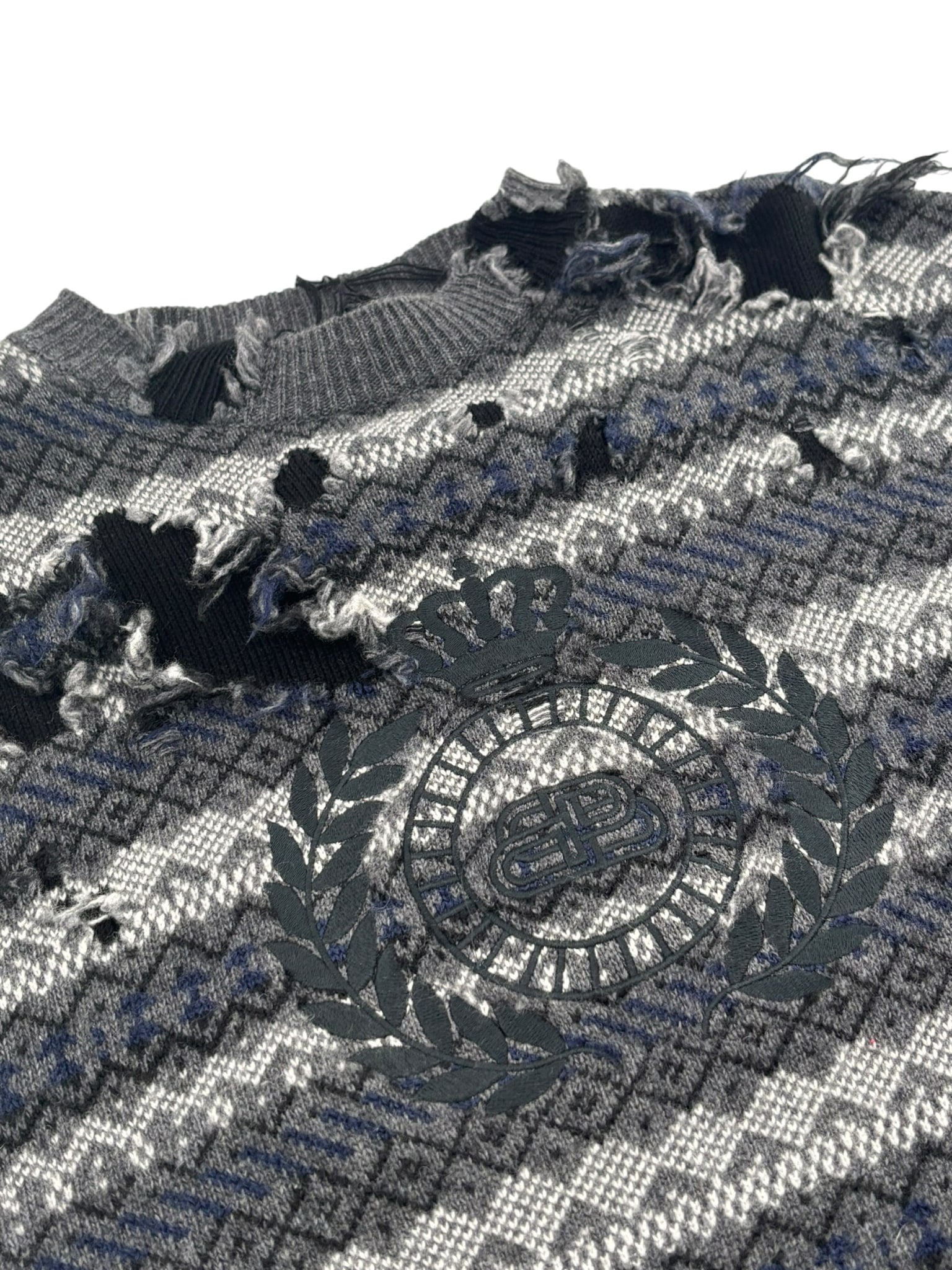 Balenciaga Distressed Sweater Black