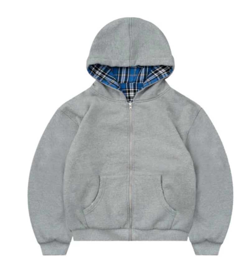 Bravest Studios Reversible Heather Plaid Hoodie