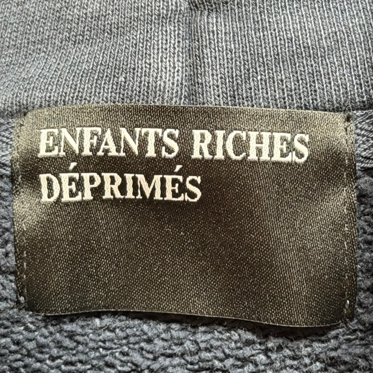 ERD Neck Cut Logo Hoodie Blue