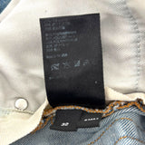 Amiri MX1 Blue Jeans White Ribbed