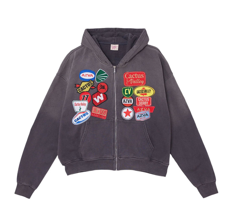 Cactus Valley Rest Stop Zip Hoodie Vintage Black