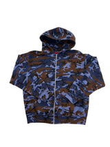 Supreme Logo Zip Hoodie Blue Camo