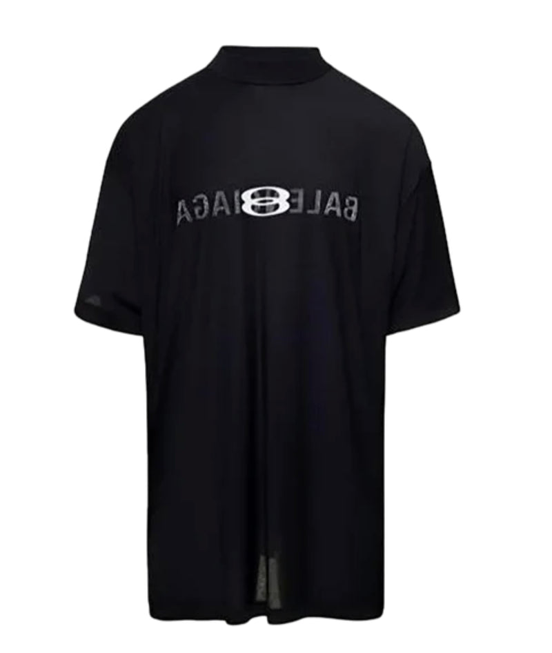 Balenciaga AI Logo Inside Out Oversized Shirt Black Faded