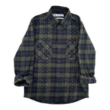 Off White Flannel Blue Green