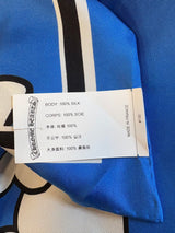 Chrome Hearts Cemetery Cross Silk Scarf Blue