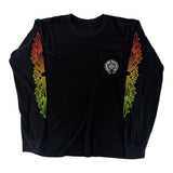 Chrome Hearts Gradient Floral Circle Long Sleeve Shirt Black