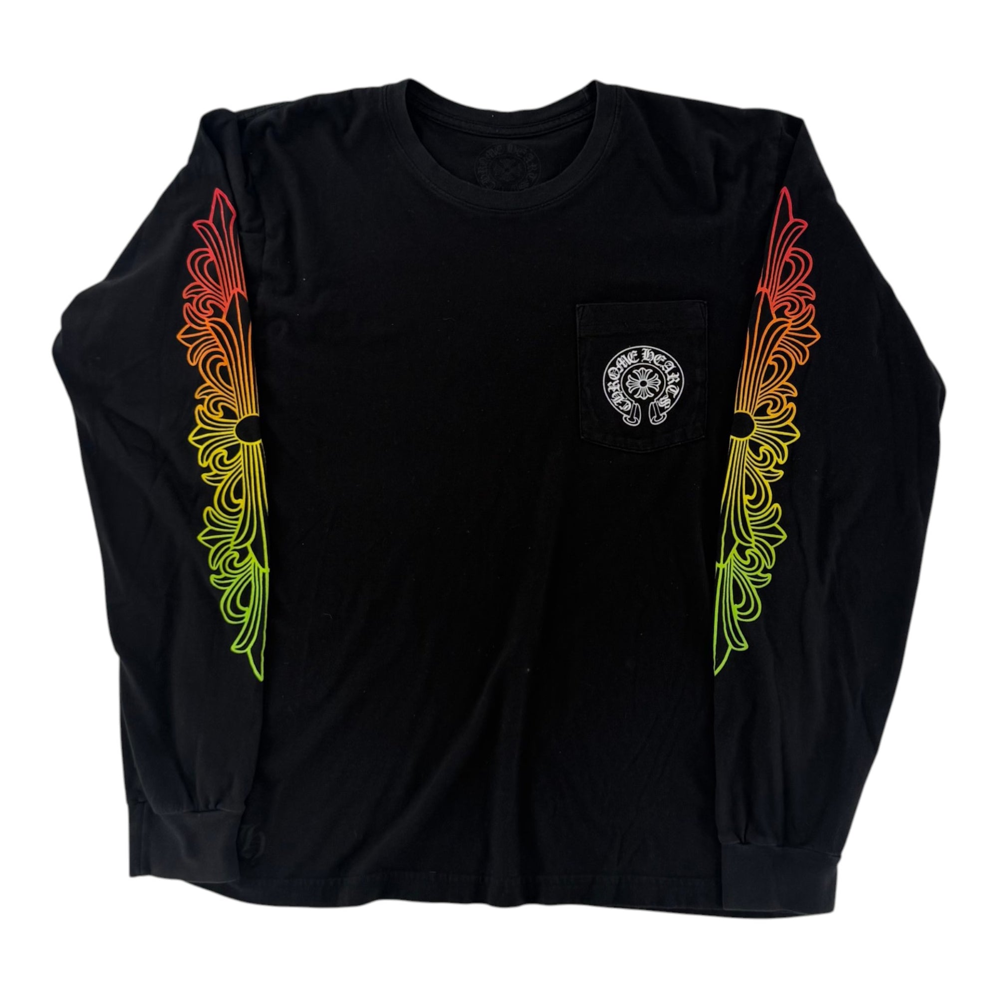 Chrome Hearts Gradient Floral Circle Long Sleeve Shirt Black