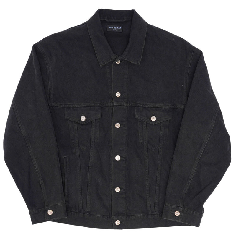 Balenciaga Spray Paint Logo Denim Jacket Black